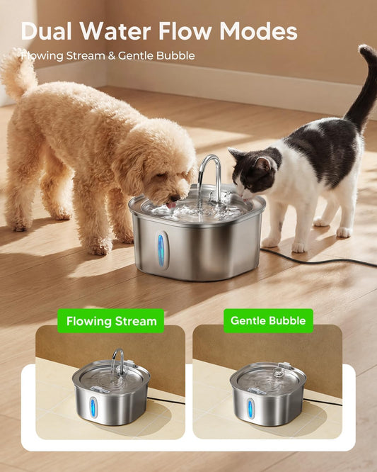 ‎Stainless Steel Pet Water Fountain – Automatic Cat & Dog Dispenser