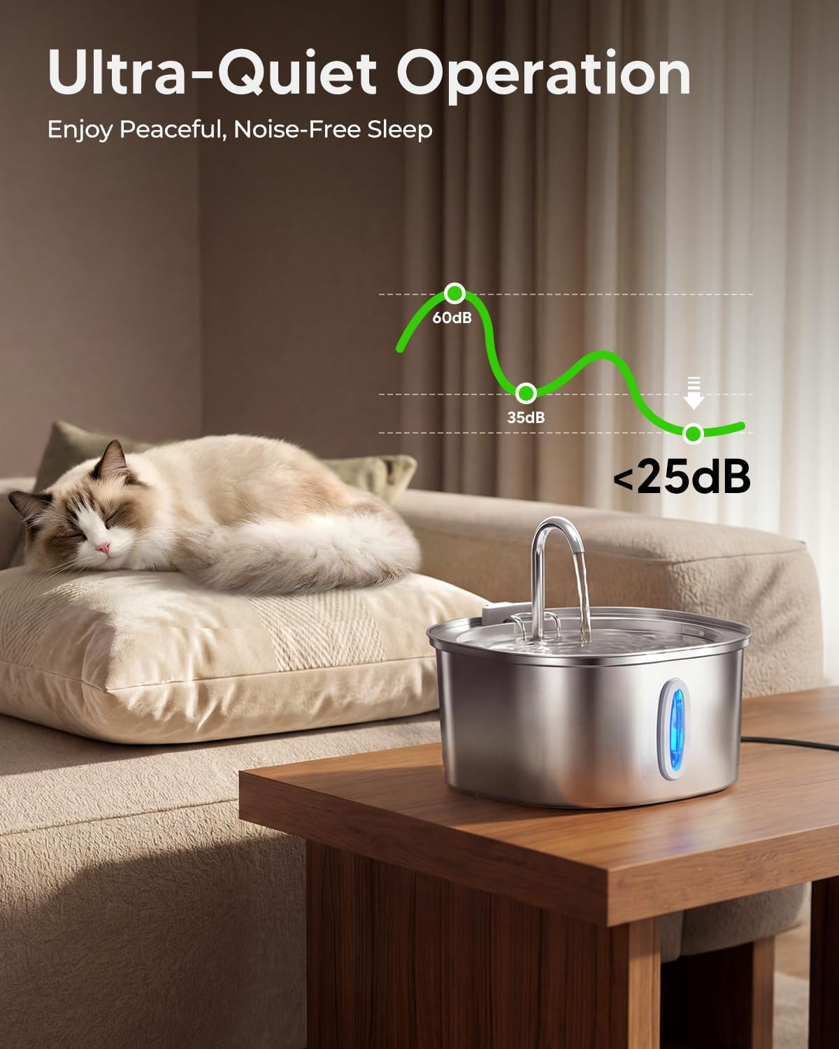 ‎Stainless Steel Pet Water Fountain – Automatic Cat & Dog Dispenser