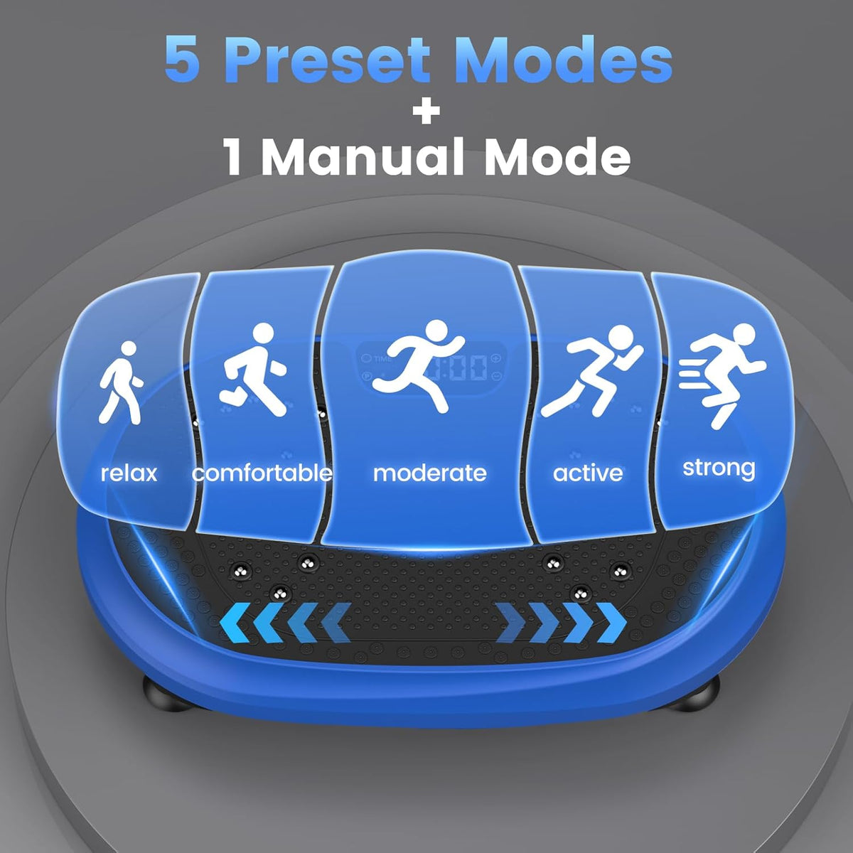 Vibration Plate Exercise Machine with Bluetooth & Resistance Bands