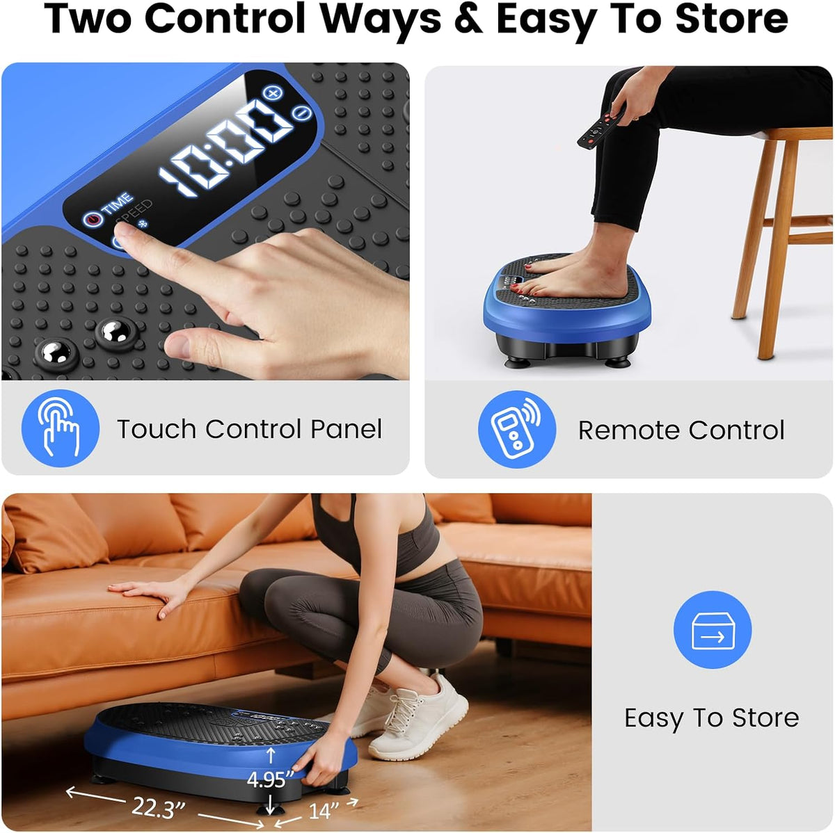 Vibration Plate Exercise Machine with Bluetooth & Resistance Bands