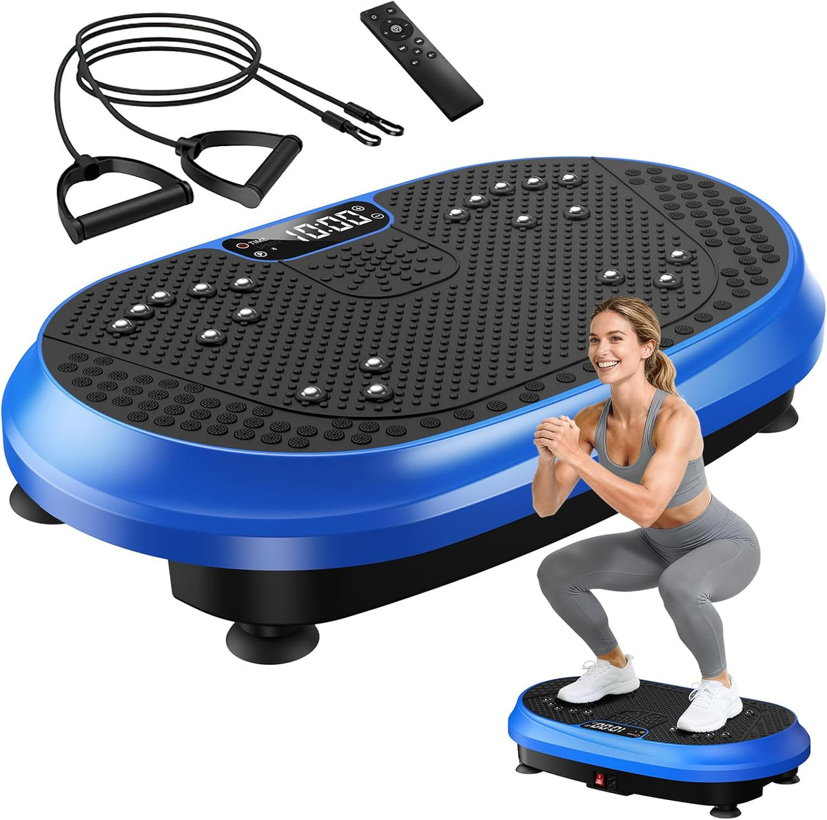 Vibration Plate Exercise Machine with Bluetooth & Resistance Bands